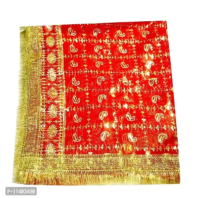 GENERIC MATA Rani Chunri Multicolor with Attractive Golden Print with Golden lace for Matarani- 2.5 Meter Long Matarani Chunari- Jai MATA Ki