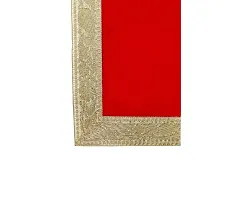 Velvet Cloth, Aasan for Pooja & Mandir, Red Color (8 inch X 12 inch)-thumb1