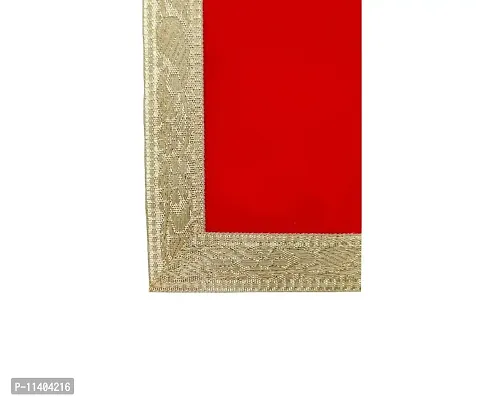 Velvet Cloth, Aasan for Pooja & Mandir, Red Color (8 inch X 12 inch)-thumb2