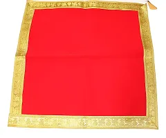 Reliable Ganpati Baithak Assan/Ganpati Rumal/Embroidered Puja Cloth/Puja Assan/Puja Chowki Assan/Puja Altar Cloth for Multipurpose Use for Home Mandir,Size- 18 * 18 Inch, Pack of 3 Piece-thumb1