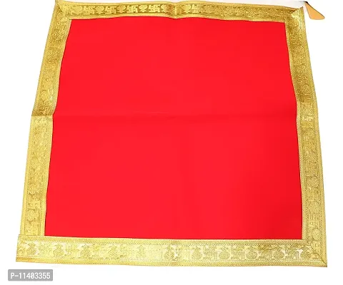 Reliable Ganpati Baithak Assan/Ganpati Rumal/Embroidered Puja Cloth/Puja Assan/Puja Chowki Assan/Puja Altar Cloth for Multipurpose Use for Home Mandir,Size- 18 * 18 Inch, Pack of 3 Piece-thumb2