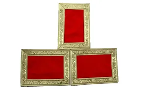 Velvet Red Cloth for Puja (Size 8"" by 10 inch) | Pooja Aasan Kapda | Red Plain puja chowki Cloth for Home Mandir, Temple, God & Goddess Aasan (Pack of 3)-thumb3