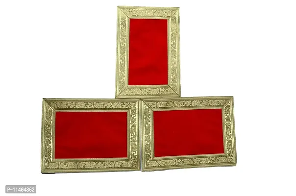 Velvet Red Cloth for Puja (Size 8"" by 10 inch) | Pooja Aasan Kapda | Red Plain puja chowki Cloth for Home Mandir, Temple, God & Goddess Aasan (Pack of 3)-thumb4