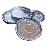 Paper Disposable Plates - Pack of 100 Pieces, Silver-thumb4