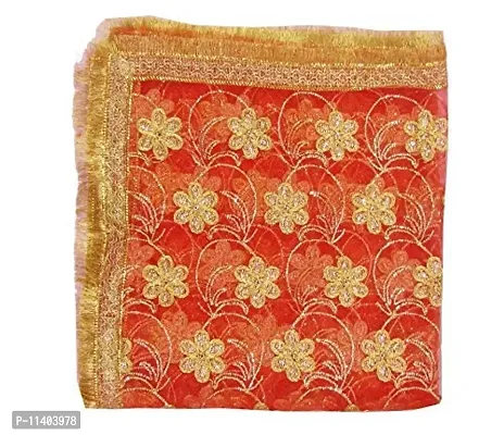 GENERIC MATA Rani Chunri Multicolor with Attractive Golden Print with Golden lace for Matarani- 2.5 Meter Long Matarani Dupatta