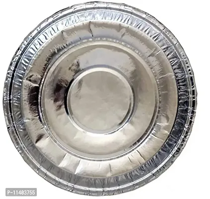 Paper Disposable Plates - Pack of 100 Pieces, Silver-thumb4