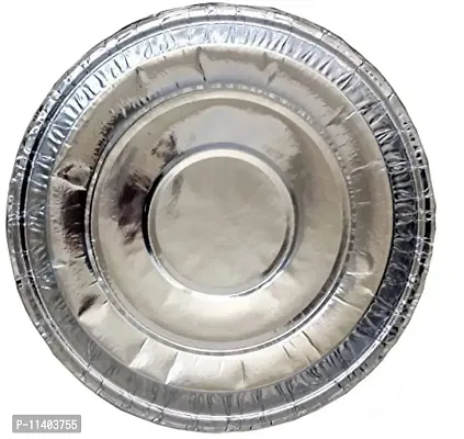 Paper Disposable Plates - Pack of 100 Pieces, Silver-thumb0