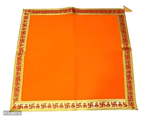 KAM Home Ganpati Baithak Aasan/Ganpati Rumal/Embroidered Puja Cloth/Puja Assan/Puja Chowki Assan/Puja Altar Cloth for Multipurpose Use for Home Mandir,Size- 18 * 18 Inch, Pack of 3 Piece, 18 X18-thumb4