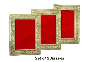 Velvet Red Cloth for Puja (Size 8"" by 10 inch) | Pooja Aasan Kapda | Red Plain puja chowki Cloth for Home Mandir, Temple, God & Goddess Aasan (Pack of 3)-thumb2