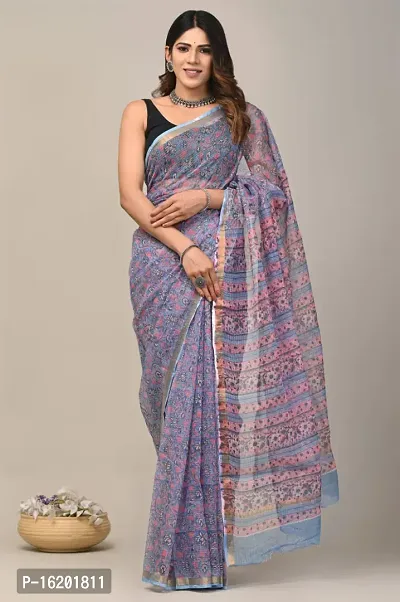 Stylish Art Silk Multicoloured Printed Saree with Blouse piece For Women-thumb0