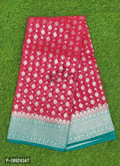 Stylish Pink Silk Blend Saree with Blouse piece For Women