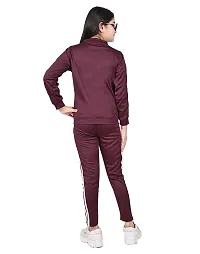 Classic Polyester Spandex Solid Track Suit for Kids Girls-thumb1