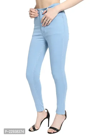 Classy Denim Solid Jeans for Women-thumb4