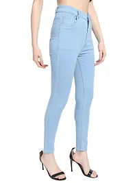 Classy Denim Solid Jeans for Women-thumb1