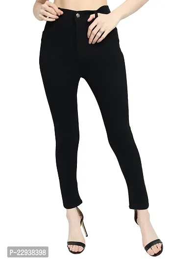 Classy Denim Solid Jeans for Women-thumb2