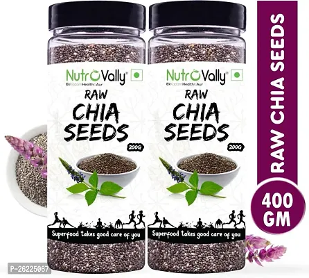 Nutrovally Chia Seeds -  400gm, Pack Of 2
