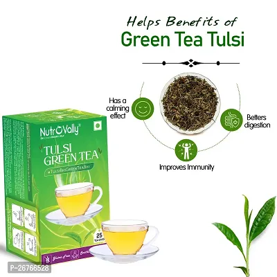 NutroVally Green Tea Tulsi for Weight Loss 25 Pcs Tea Bags | Anti-Oxidants Rich | Immunity  Digestion Booster Premium Leaves-thumb3