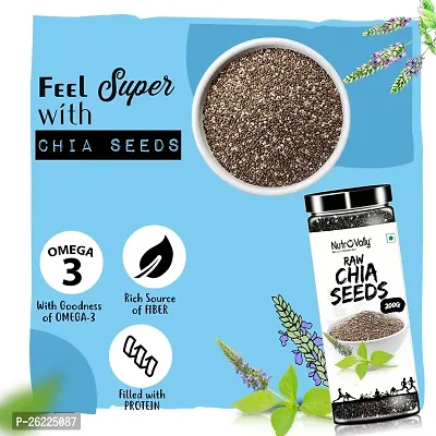 Nutrovally Raw Chia Seeds - 200gm, Pack Of 3-thumb3