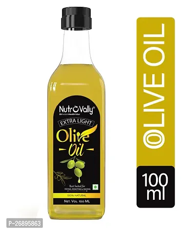 NutroVally Olive Oil for Cooking 100 ml | Zero Cholesterol  No Trans Fat | Suitable for all Types of Indian Cooking's | 100% Natural and Vegan-thumb0