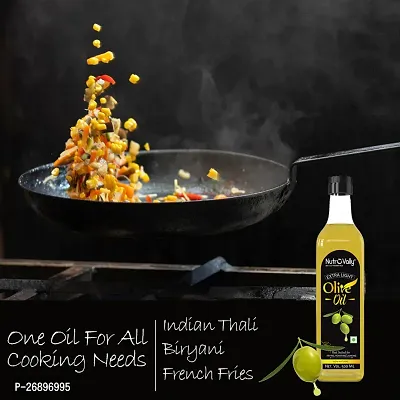 NutroVally Olive Oil for Cooking 500 ML | Zero Cholesterol  No Trans Fat | Suitable for Cooking's Baking, Roasting, Frying, Salad| 100% Natural and Vegan-thumb2