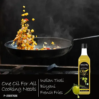 NutroVally Olive Oil for Cooking 1 Liter | Zero Cholesterol  No Trans Fat | Suitable for Cooking's Baking, Roasting, Frying, Salad| 100% Natural and Vegan 1000 Ml-thumb3