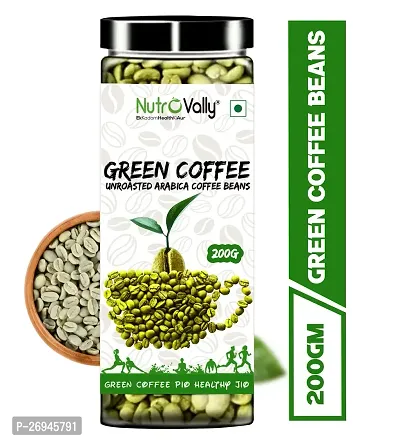 NutroVally Green Coffee Beans 200gm  For Weight Loss  Boost Energy Level  Unroasted Coffee Beans-thumb0