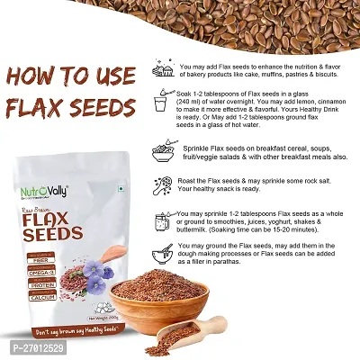 NutroVally Flax Seeds 800gm | Fibre Rich Alsi Seeds | Flax Seeds for Hair Growth | Seeds for eating | Healthy eating-thumb2