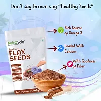 NutroVally Flax Seeds 800gm | Fibre Rich Alsi Seeds | Flax Seeds for Hair Growth | Seeds for eating | Healthy eating-thumb2