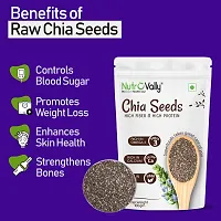 NutroVally Chia and Flax Seeds 200gm For Weight Loss | Combo Seeds For Eating with Omega 3 and rich in Fiber Diet Seeds 100 gm Pack of 2-thumb1