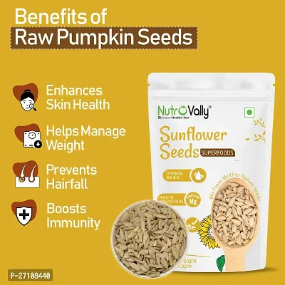 NutroVally Pumpkin and Sunflower Combo Seeds for Eating 200gm |Protein and Fibre Rich Food For Immunity Booster diet Seeds 100gm pack 2-thumb2