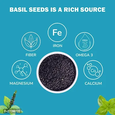 NutroVally Basil Seeds for Weight Loss 200gm| Sabja Seeds for Eating Loaded with Anti-Oxidants  Omega-3 | Enhance overall Health | Premium Quality Tukhmariya Seeds Diet Foods-thumb3