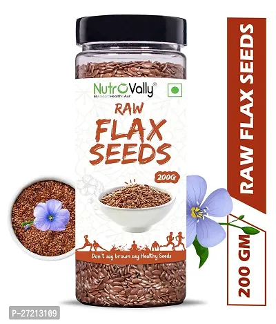 NutroVally Flax Seeds 200 gm | Fibre Rich Alsi Seeds | Flax Seeds for Hair Growth | Seeds for eating | Healthy eating Jar Pack