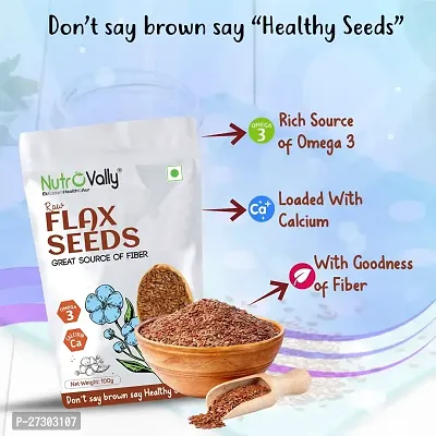 NutroVally Chia, Flax, Pumpkin, Sunflower seeds for weight loss 100gm x 4 | Combo Pack Seeds for eating with ich in Fiber, Protein Omega 3 Healthy Seeds pack 4-thumb4