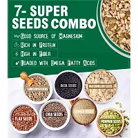 NutroVally  Combo of Chia, Flax, Pumpkin, Basil, Sunflower, Quinoa, Watermelon Healthy Mix Seeds for weight loss |  Pack 7 Superfood Seeds For Eating  200gm Each jar Pack-thumb2