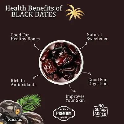 Black Dates 400gm |Premium khajoor| Healthy khajur Black-thumb5