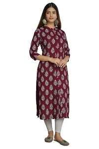 Rayon A- Line Kurti for Wwomen and Girls-thumb1