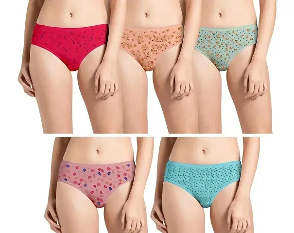 WW WON NOW Women's Panties/Briefs Combo (Pack of 6) (Pink , , , , Sandal , ) Size l XL XXL ( Colour May Vary ) (85 cm, m)