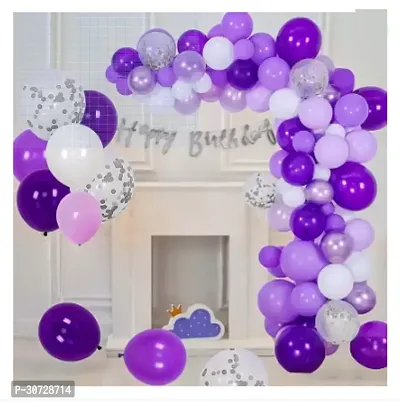 Zebra finch purple White And Silver Birthday Decoration kit Set of 44-thumb0