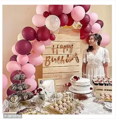 Zebra finch Burgundy and pink balloons Rose gold confetti  Rose Gold happy birthday banner-thumb0