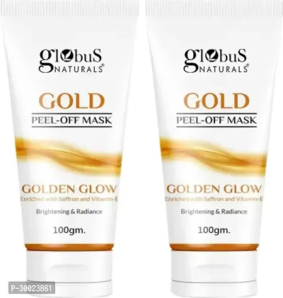 Globus Naturals Gold Peel Off Mask Enriched with Vitamin-E, For Golden Glow  Radiance  (200 g) Pack Of 2