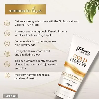 Globus Naturals Gold Peel Off Mask Enriched with Vitamin-E, For Golden Glow  Radiance  (200 g) Pack Of 2-thumb2