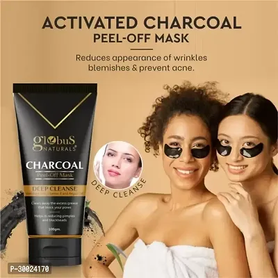 Naturals Activated Charcoal Peel Off Mask for Women Enriched with Vitamin-E,  Turmeric, Saffron, Green Tea