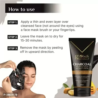 Naturals Activated Charcoal Peel Off Mask for Women Enriched with Vitamin-E,  Turmeric, Saffron, Green Tea-thumb3