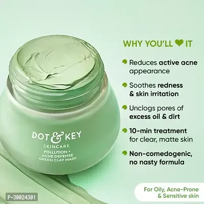 Dot  Key Acne Green Clay Face Mask with Salicylic for Oily, Acne Prone Skin 85 G-thumb2