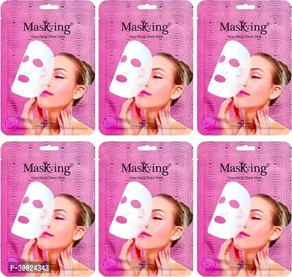 Beauty facial sheet mask for Glowing Skin, for Women and Girls, Combo Pack of 6  (120 ml)