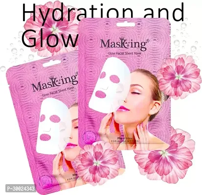 Beauty facial sheet mask for Glowing Skin, for Women and Girls, Combo Pack of 6  (120 ml)-thumb3