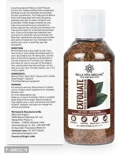 Bella Vita Organic Coffee Face  Body Scrub for Skin Brightening De-Tan Ayurveda 75 G-thumb3