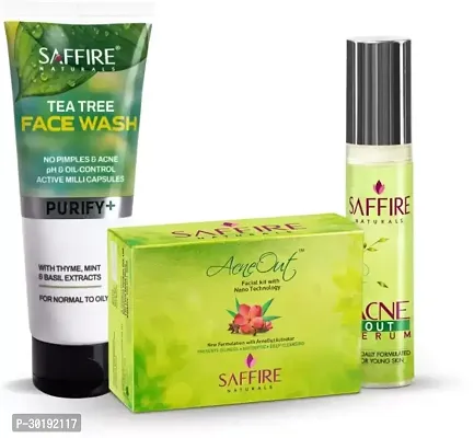 Acne Care Kit Tea Tree Face Wash 100ml, Acne out Serum  Facial Kit 38g  (3 Items in The Set)