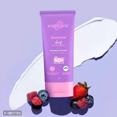 Sunscreen - Spf 50+ Pa++++ Illuminate+ Dewy Sunscreen with Wild Berries  Alpha Arbutin | Fragrance-Free (80 G)-thumb2