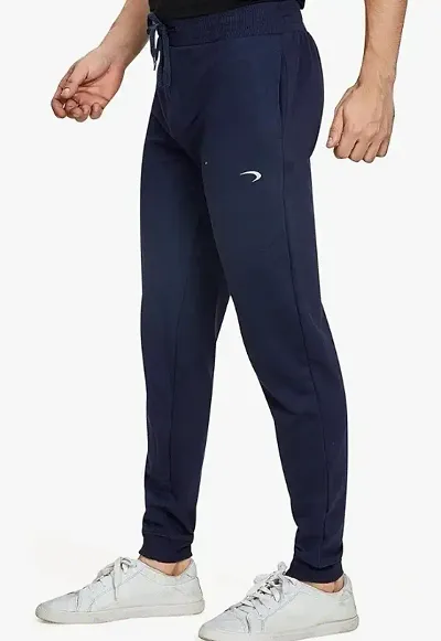 Solid Cotton Blend Track Pants